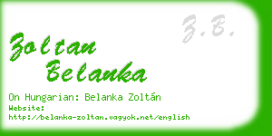 zoltan belanka business card